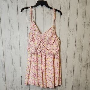 🥳Collective The Label Floral Pink and Yellow Dress/Tunic Size 12